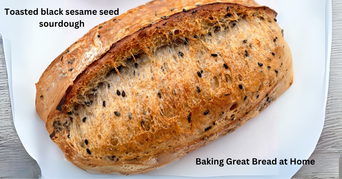 Sourdough Bread with Toasted Black Sesame Seeds