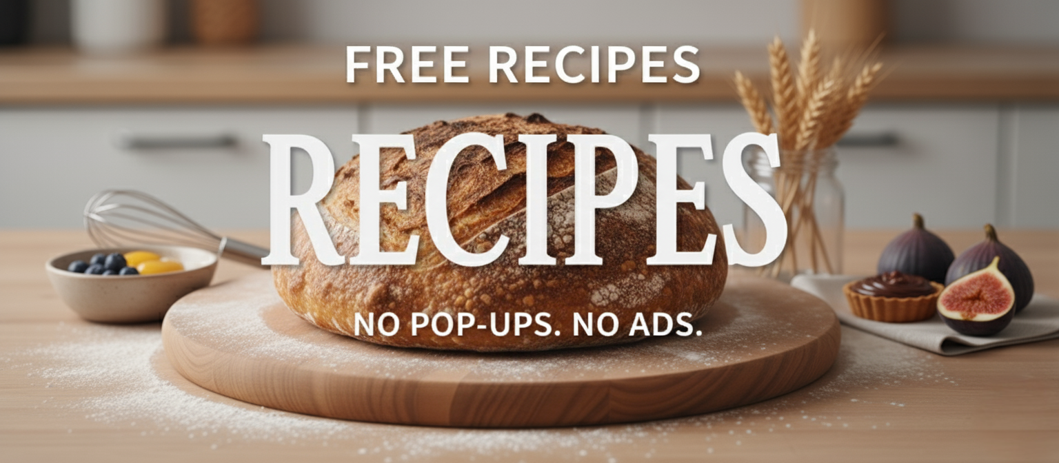 Artisan sourdough bread loaf with deep golden crust and flour dusting on wooden cutting board, surrounded by wheat stalks, fresh figs, and baking tools in a bright home kitchen